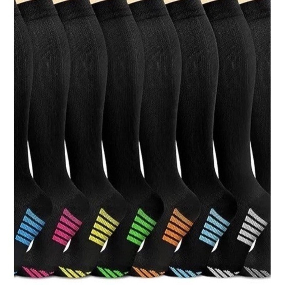 Unbranded Compression Socks Ladies S/M Black New 5 Pack Knee Length C324